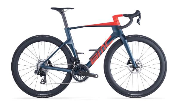 BMC Teammachine R 01 THREE Deep Sea / Neon Red 56