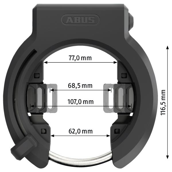 Abus Rahmenschloss Granit XPlus 6950M NR ohne Halter schwarz  Produktbild 1
