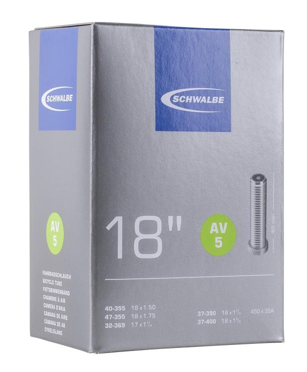 Schwalbe Schlauch AV5 18" 32/47-355/400 Autoventil  Produktbild 1