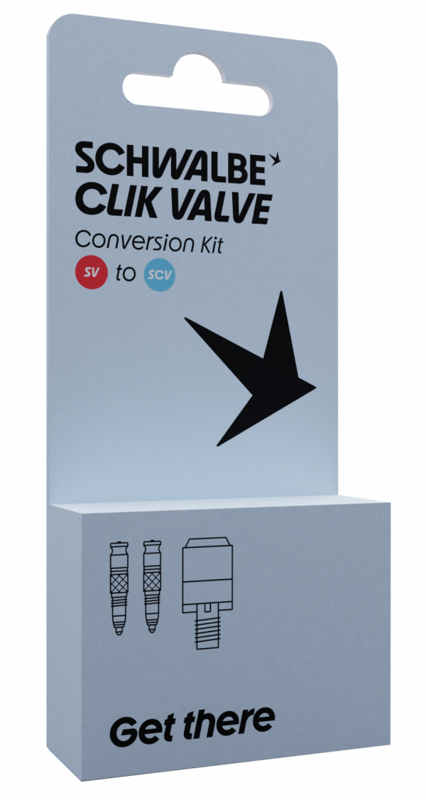 Schwalbe Ventileinsatz Clik Valve SV-SCV Set &agrave; 2 St&uuml;ck & Pumpenkopf-Adapter schwarz  Produktbild 1