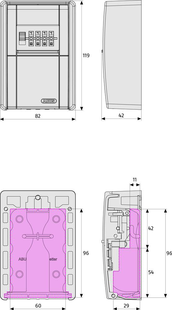 Abus KeyGarage 787 LED Wandmontage silber-schwarz  Produktbild 3